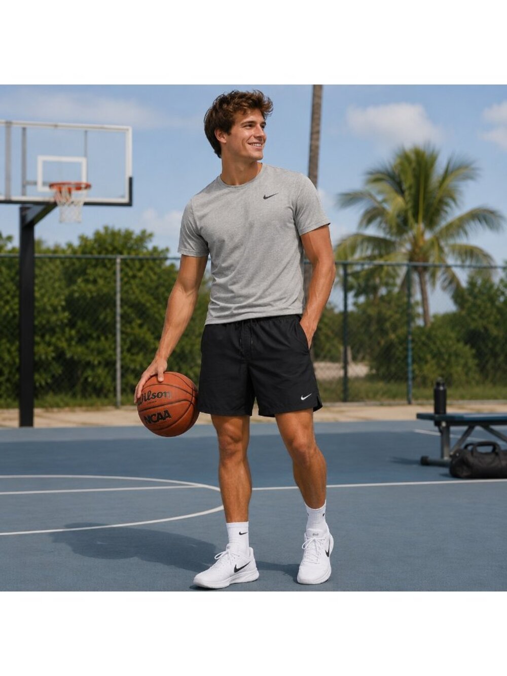 Nike Men's Black Athletic Running Jogging Shorts With Slash Pockets Size L